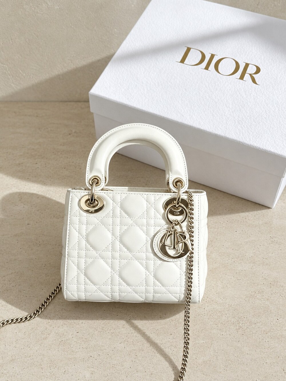 Mini Lady Dior Bag White Cannage Lambskin | New / Unused